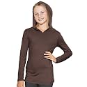 Shirts for Girls Long Sleeve Crew Neck Top, Hoodie or 3/4 Sleeve Soft Stretch Kids Lightweight Size 2-16