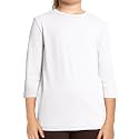 Shirts for Girls Long Sleeve Crew Neck Top, Hoodie or 3/4 Sleeve Soft Stretch Kids Lightweight Size 2-16