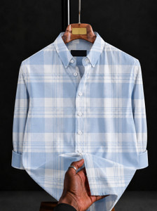 SHIRTZONE Men Slim Fit Checkered Spread Collar
