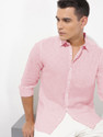 SHIRTZONE Men Solid Casual Pink Shirt