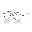 Shisen Fox Daitan Versatile Vintage Aviator Frames for eyeglasses | Stylish eyewear Crafted from stainless steel | 58 WIDE Unisex Spectacle Eye frame with Antiallergic coating &amp; Demo lenses