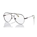 Shisen Fox Daitan Versatile Vintage Aviator Frames for eyeglasses | Stylish eyewear Crafted from stainless steel | 58 WIDE Unisex Spectacle Eye frame with Antiallergic coating & Demo lenses