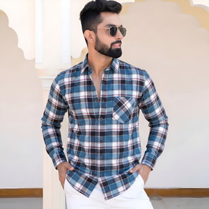 SHIV FASHION Men Checkered Casual Multicolor Shirt