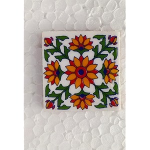 shiv kripa blue art pottery classic decorative interior exterior flooring wall ceramic 2 x 2 inch tiles pack of 20 tiles blueyellow amp multi