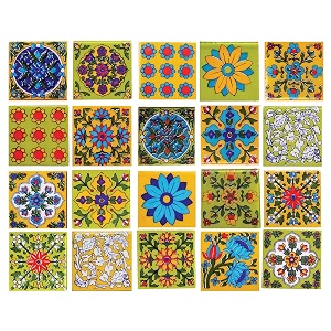 shiv kripa blue pottery classic home decor jaipur 2 x 2 inch tiles pack of 20 tiles