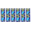 Shiv Kripa Blue Pottery Home Decor Wall Mural Mosaic Tiles Ceramic Handmade Wall Decorative Tiles 2 x 6 Inch Set of 6 Tiles (Multicolor)