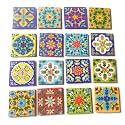 Shiv KRIPA Ceramic Decorative Mosaic Tile (3X3-inch, Multicolour) - Pack of 16
