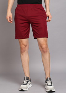 Shiv Naresh Solid Men Maroon Sports Shorts