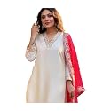 Shiv Textiles Women39s Chanderi Silk Embroidered Kurta