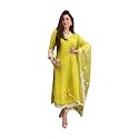 Shiv Textiles Women39s Chanderi Silk Embroidered Kurta