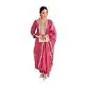 Shiv Textiles Women39s Chanderi Silk Embroidered Kurta
