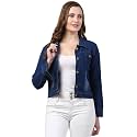 Solid Regular Denim Jacket For Women
