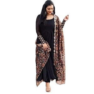 women39s georgette anarkali long gown with dupatta set