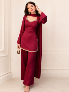 Shivansh enterprise Embellished Kurta Palazzo Dupatta
