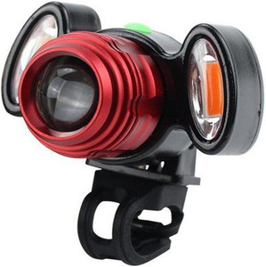 shivexim bicycle zoom-able feature 4 mode led bicycle headlight focus front light with 2 warning lights usb rechargeable  red led front light led front light
