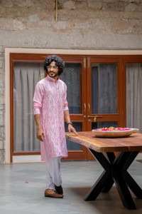 shivgarment men cotton blend kurta pyjama set