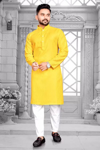 shivgarment men cotton blend kurta pyjama set