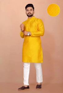 shivgarment men cotton blend kurta pyjama set