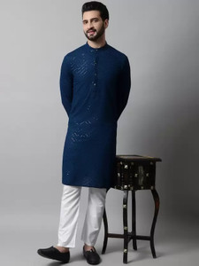 shivgarment men cotton blend kurta pyjama set