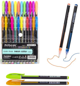 shivom 24pc gel pens set color gel penglitter metallic neon pens set sketching paint gel pen