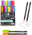 Shivom 24Pc Gel Pens set Color gel pen,Glitter Metallic Neon pens Set Sketching Paint Gel Pen