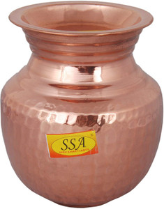 shivshakti arts 100 pure copper pot  kalash  lota with lid for puja yoga aayurveda for good health benefit copper kalash