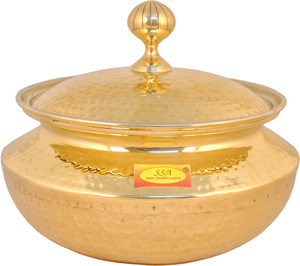 Shivshakti Arts Brass Hammered Biryani Handi Chaffing