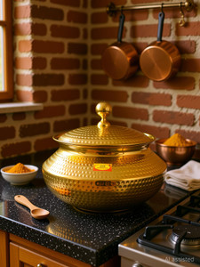 Shivshakti Arts Brass Hammered Biryani Handi Chaffing