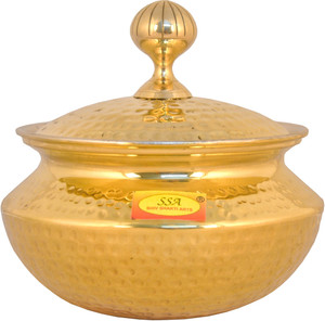 Shivshakti Arts Brass Hammered Biryani Handi Chaffing