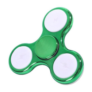 shivsoft led light mettalic look fidget spinner green