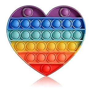 shivsoft popp it toyspush pop bubble toyautism special needs silicone stress relief toynovelty gifts for girls boys kids adults rainbow heart