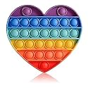 Shivsoft Popp It Toys,Push Pop Bubble Toy,Autism Special Needs Silicone Stress Relief Toy,Novelty Gifts for Girls Boys Kids Adults (Rainbow Heart)
