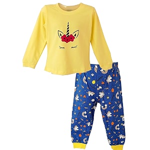 shlok collections girl39s cotton printed night suit set pack of 1