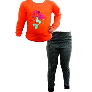 100 cotton pyjamas and tops night suits for girls orange 0-1 years