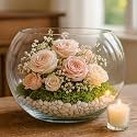 Clear Glass Fish Bowl Vase for Home Decor, Floating Flowers, Water Resistant Fish Pot 8 inch (Transparent, Medium)