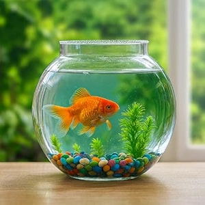 crystal clear glass fish or terrarium round bowl 14 inches