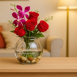 crystal clear glass fish or terrarium round bowl 6 inches 500 ml