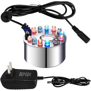 shockley mist maker 12 led mister fogger water fountain pond fog machine atomizer air humidifier indoor fountain mister foggers perfect for halloween christmas fogmist maker - 1 piece