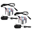 Shockley Mist Maker 12 LED Mister Fogger Water Fountain Pond Fog Machine Atomizer Air Humidifier Indoor Fountain Mister Foggers Perfect for Halloween Christmas (Fog/Mist Maker - 2 Piece)