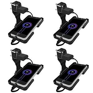 shockley mobile charging stand holder for wall with 3 pin universal plug wall mount mobile holder pack of 4