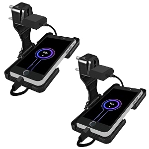 shockley mobile charging stand holder for wall with 3 pin universal plug wall mount mobile holder pack of 2