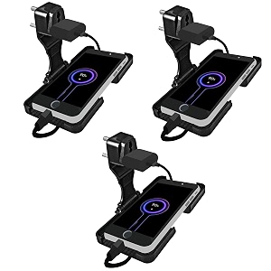 shockley mobile charging stand holder for wall with 3 pin universal plug wall mount mobile holder pack of 3