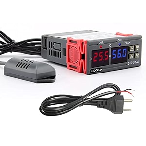 shockley stc-3028 dual led digital thermoregulator thermometer hygrometer controller sht20 temperature humidity sensor humidistat thermostat stc 3028  power cord