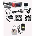 Shockley STC-3028 Thermometer Hygrometer controller SHT20 Temperature Humidity Sensor Thermostat Combo (STC-3028 + 1 AMP ADAPTER + Mains Cord + 2 Fan + Hygrometer+ DC JACK + FOG MAKER)
