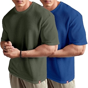 SHODOX Mens Solid Dotted Unique Design Oversized