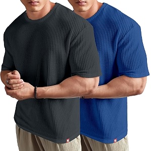 SHODOX Mens Solid Dotted Unique Design Oversized