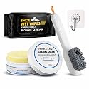 Shoe Cleaning Kit with Brush, Cleaner Cream 260g &amp; Wet Wipes | White Shoe Cleaner for Sneakers, Sports Shoes | Multipurpose Shoe Cleaner for Leather, Canvas, Mesh | Deep Cleaning Kit (SHOE COMBO)