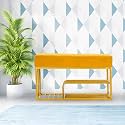 Luxury Velvet Storage Bench with Shoe Rack | Upholstered Entryway Ottoman Seat | Soft Cushioned Sitting | Gold Metal Frame Furniture | End of Bed Seating for Bedroom, Living Room &amp; Hallway | Yellow