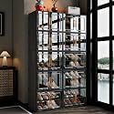 Shoe Rack,Expandable Shoe Cabinet Easy to Assemble. Shoe Storage with Door,Entryway, Closets, Hallway and Bedroom.Accommodates Up to 40 Pairs of Shoes