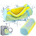 Shoe Washing Machine Bag 2 Pcs Reusable Shoe Cleaning Bag for Sneaker Tennis Shoes Cleaner Kit Laundry Shoe Bag for Washer and Dryer (Yellow, Large)